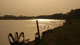Swimming in the Sunset Mekong River, Laos part